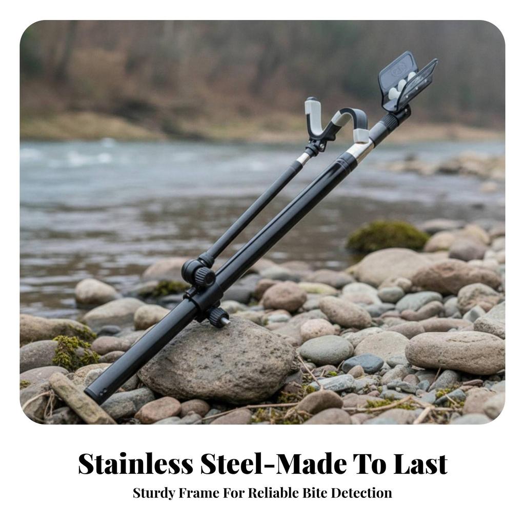 Stainless Steel Fishing Rod Holder with Silicone Head Luminous Telescoping