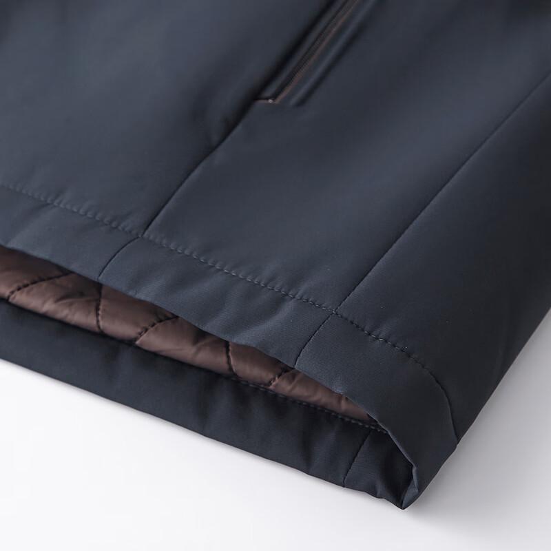 Shanshan Men's Winter Silk-Lined Detachable Hood Padded Jacket