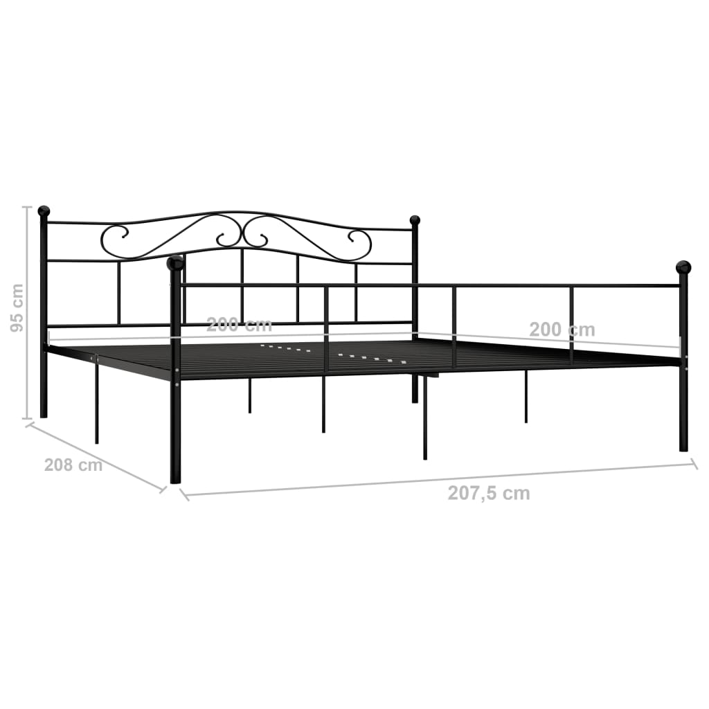 Black Metal Bed Frame 200*200 Cm