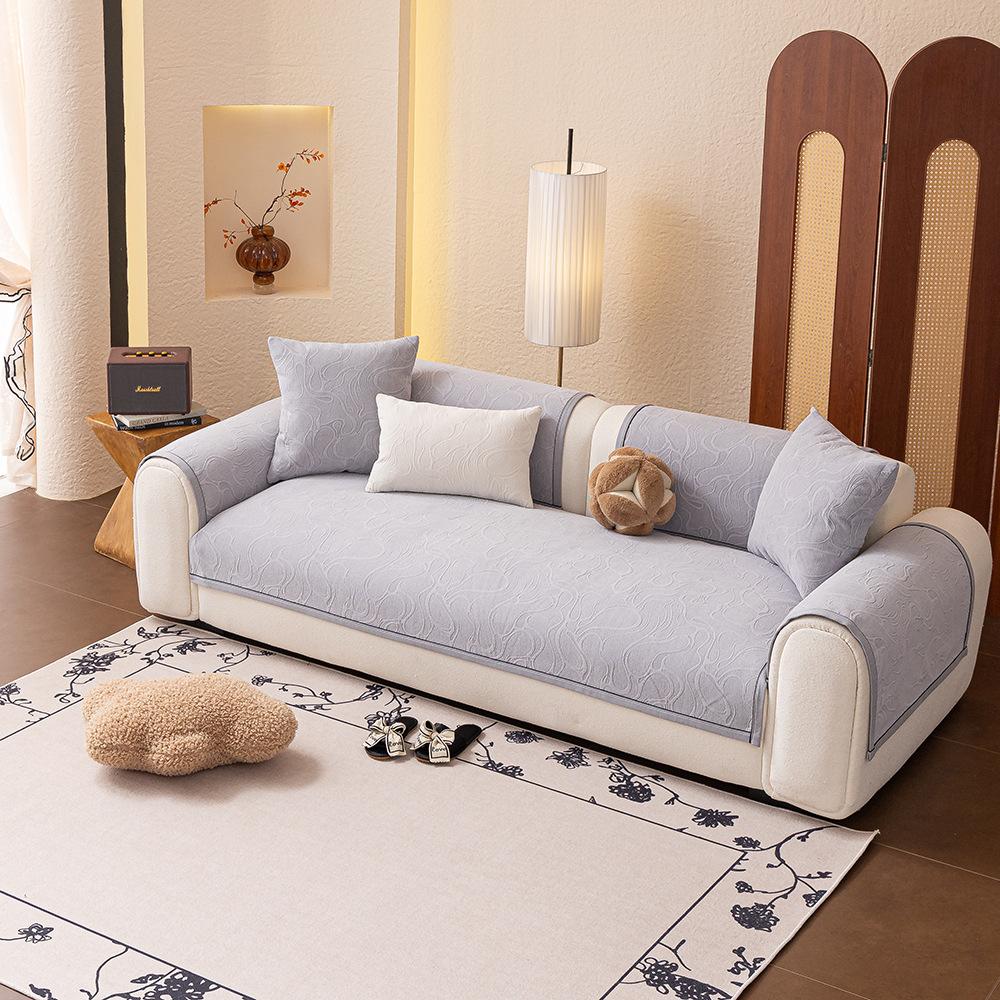 Four Seasons Universal Sofa Cushion  New Chenier Sofa Cover Non-Slip Straight Row Sofa Cushion Cushion One Piece