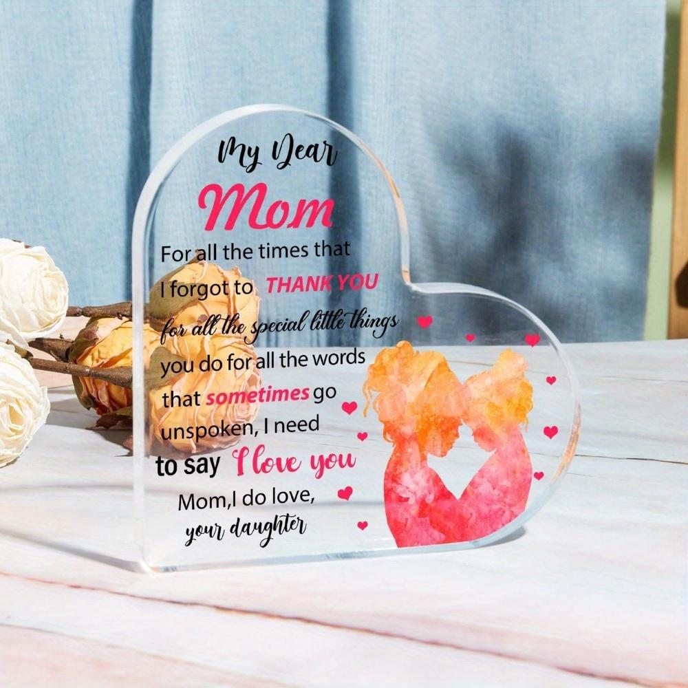 Mom Heart Keepsake - Appreciation Plaque for Birthday, Christmas & Mother's Day