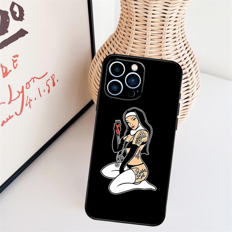 Satan Nun Devil Girl Phone Case For iPhone 16 Pro Max 15 14 13 11 12 17 Pro Max mini 15 16 Plus 16e 17 Air Cover