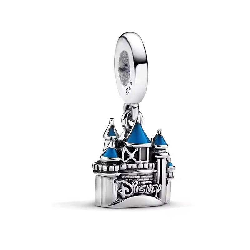 New 925 Silve Minnie Mickey Castle Charms Beads Dangle For Bracelet Necklace keychain Woman Jewelry Gifts
