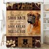 Boxer Dog Shower Curtain Love for Pets Decor Rustic Country Style Home Accessories Waterproof Fabric with Cute Animal Design Per