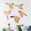 5Pcs Wooden Flying Birds Wall Decor Vintage Wall Figurines Sculpture  Living Room