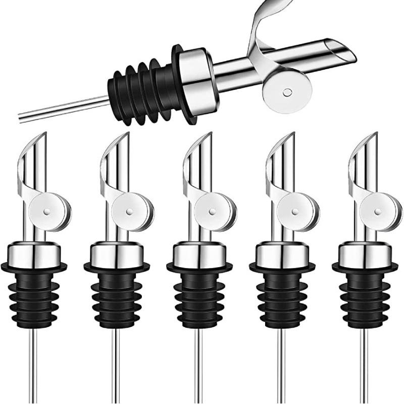 304 Stainless Steel Wine Pour Nozzle, Weighted Automatic Opening, Automatic Cover Gravity Flip, Olive Oil Vinegar Bottle Stopper