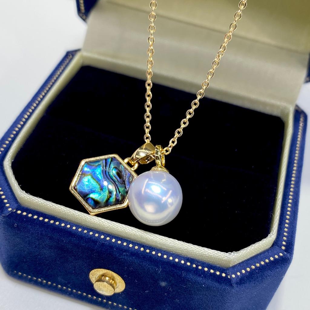 Originální přívěsek z přírodní sladkovodní perly, 18karátové zlato, abalonová perleťová skořápka, náhrdelník lásky, módní a všestranný pro ženy