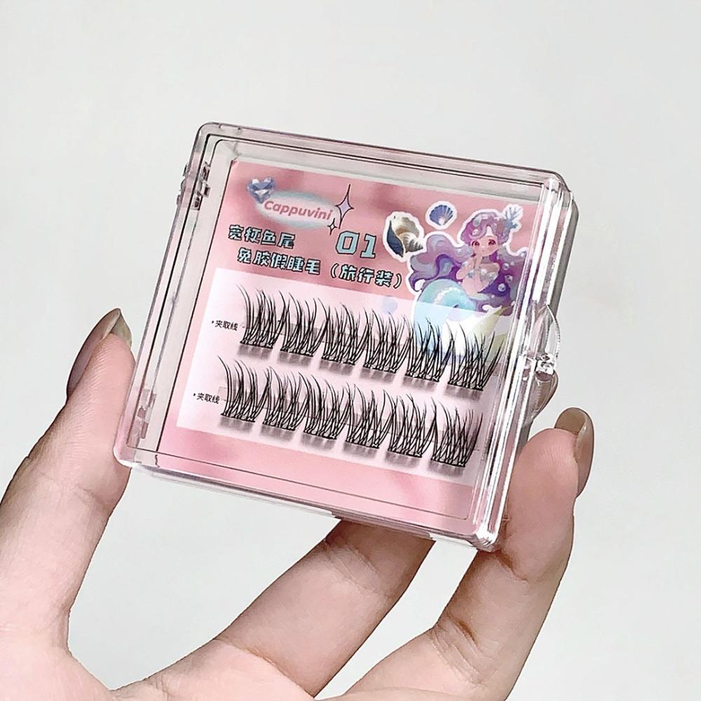 Wispy Adhesive Fake Eyelashes Reusable Glue Free False Lashes Self-adhesive Lash Clusters  Makeup
