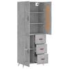 Vidaxl Vitrine, Beton Grau 69,5X34X180 Cm Material Holzwerkstoff