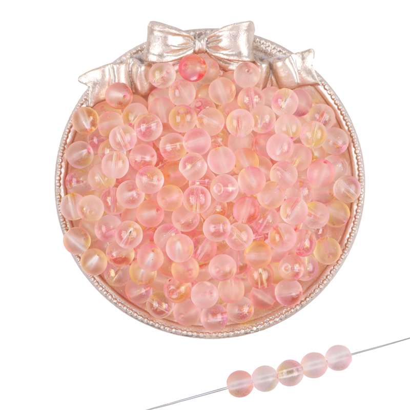 Gold Foil Effect Glass Crystal Beads 8mm Round Spacers for DIY Jewelry 50 Pcs Multi-Colors