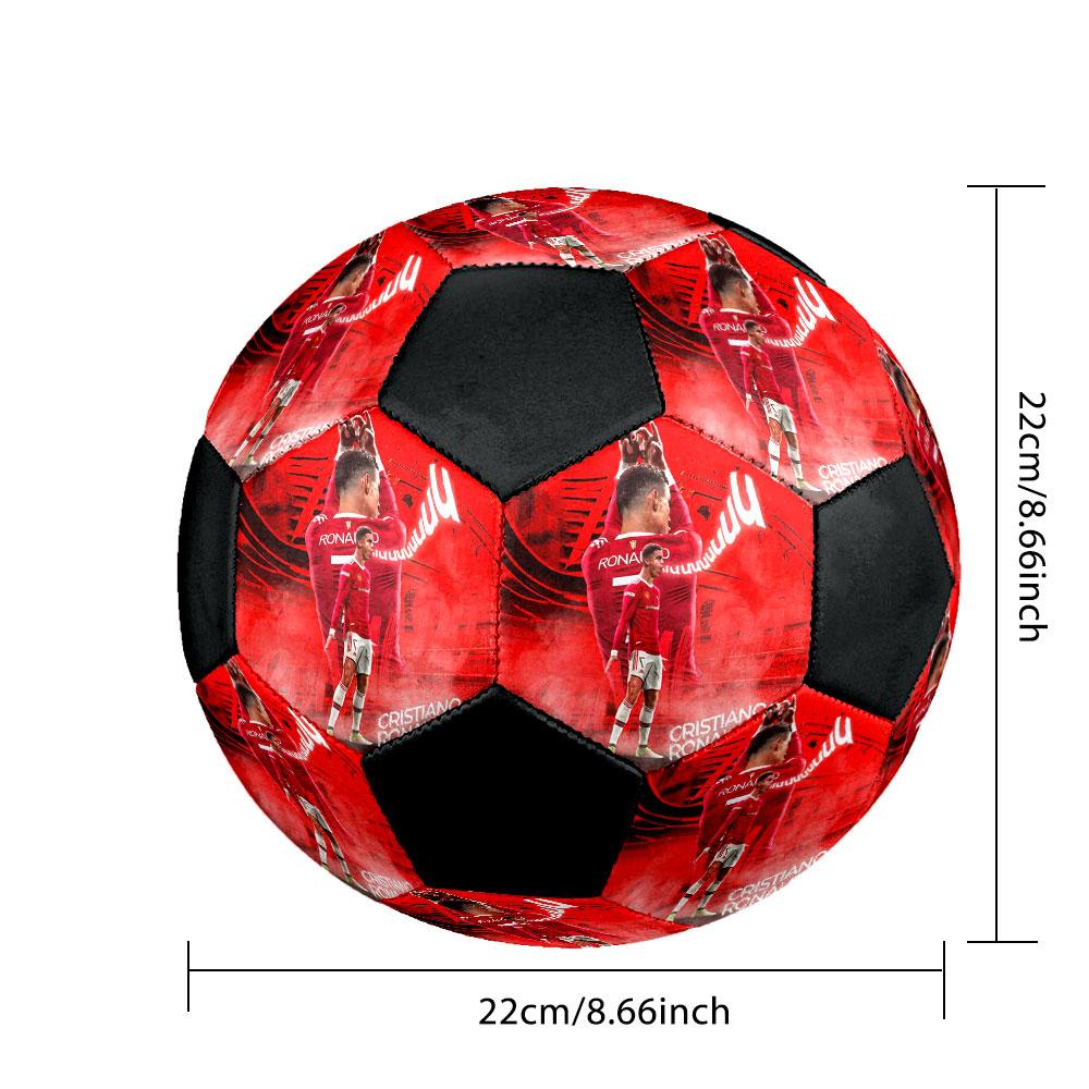 1pz Cristiano Ronaldo Forza misura 5 pallone da calcio PrahaPallone da calcio indoor Colorato Per tutte le età Cucito a macchina PVC Pronto per la competizione Resistente Alto rimbalzo