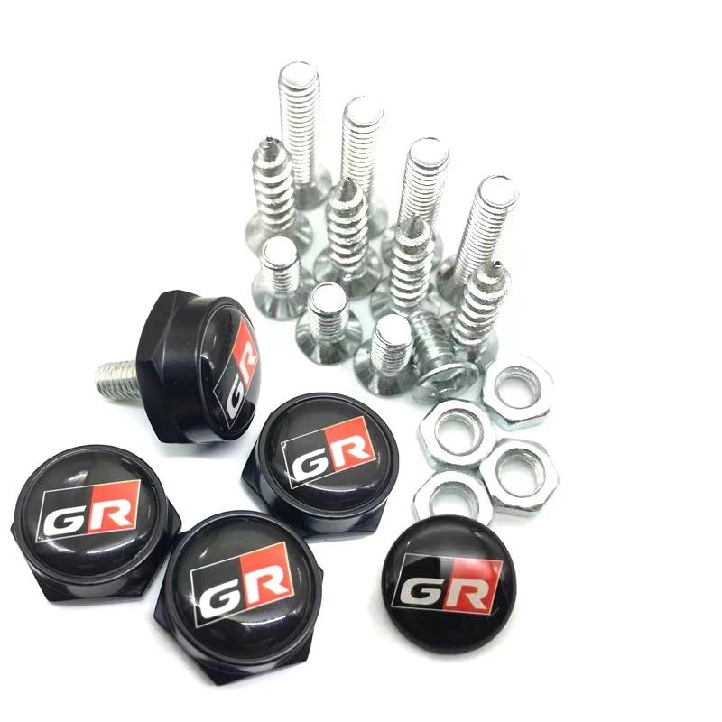 

4PCS/Set Modified Car Accessories License Plate Anti-theft Screws For Toyota GR Sport Gazoo Racing C-HR RAV4 Mirai Avensis Auto