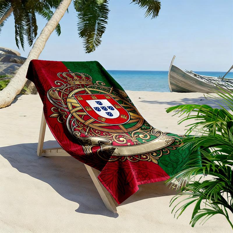 Golden Eagle Soccer Emblem beach towel Beach towel for vacation photos Portable for travel swim Outdoor pool towel Absorbent bath towel Comfort
