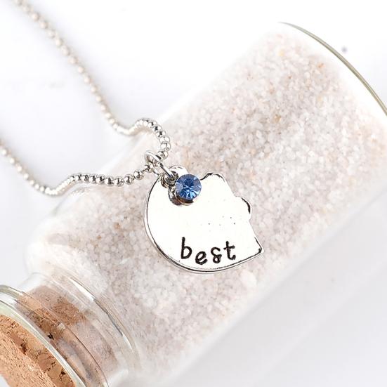 3 Teile/satz Frauen Beste Freunde Strass Herz Passenden Anhänger Halskette Schmuck