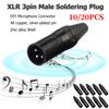 10/20PCS DIY Microphone XLR 3Pin Male Plug Connector Cable Solder Plug MIC Adapter Earphone Light for Speaker Transmission