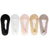 5 Pairs/Lot Socks Women's Ankle Short  No-Show Invisible Foot Summer Thin Cotton Set White Low Cut Boat Lace Silicone Non-Slip
