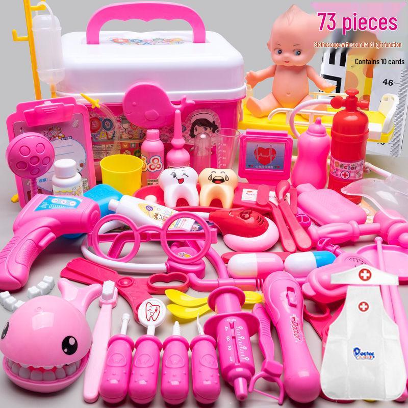Kids' Doctor Nurse Playset: Stethoscope, Syringe, Toothbrush for Parent-Child Interaction & Learning