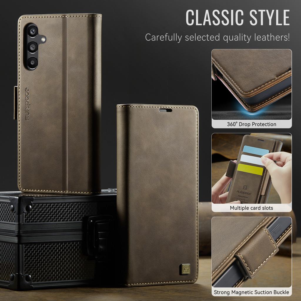 For Samsung Galaxy A34 Wallet Case with Card Slots & Kickstand, 360° Protection Leather Case