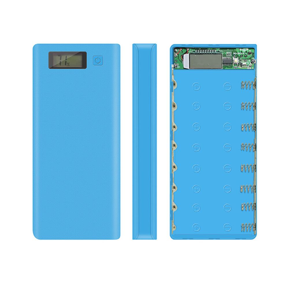 Battery Power Bank Shell Box LCD Display Dual USB For 8Pcs 18650 Batteries Case