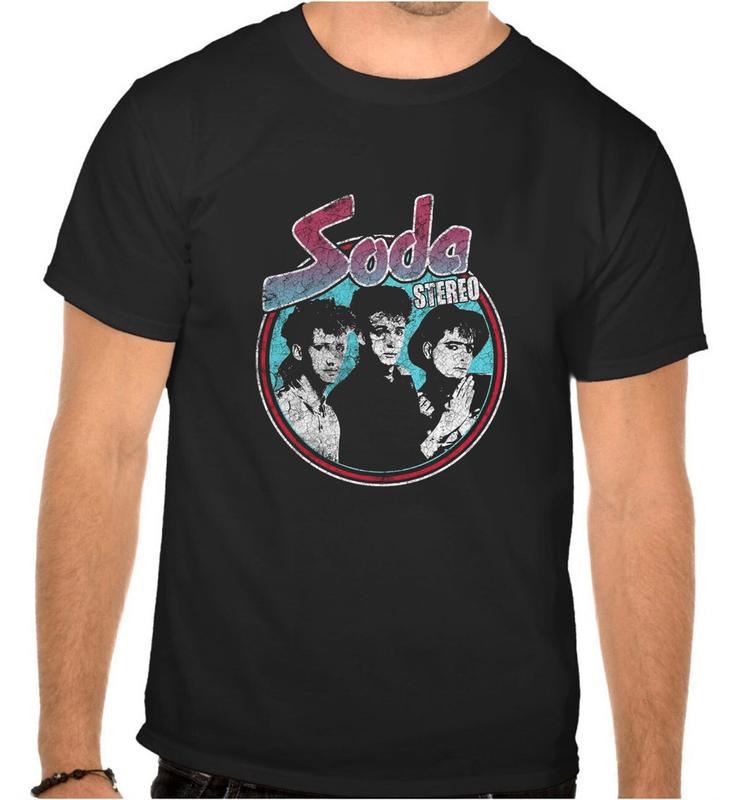 Soda Stereo Pop Rock Music Black Unisex T-Shirt M