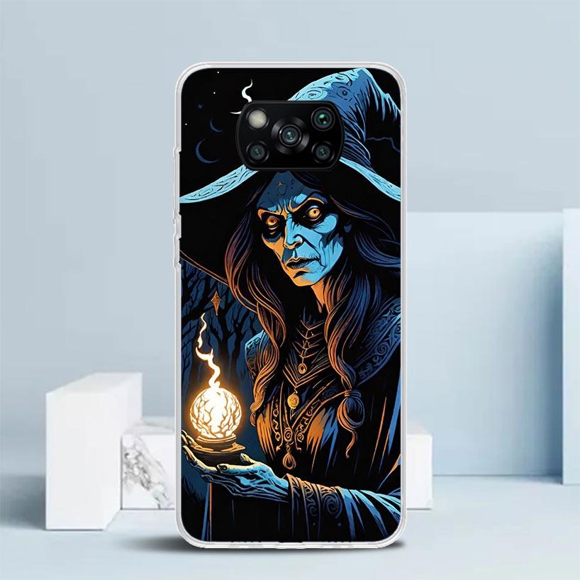 Halloween Moon Witch Horror Soft Cover for Xiaomi Poco F7 Ultra X7 X6 X5 Pro M7 Phone Case Redmi 15 15C 13 13C 12 12C 10 10C Pri