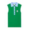 Pigc Women'S Color Block Slim Fit Polo Knit Vest Green (Sw0Dni20522)