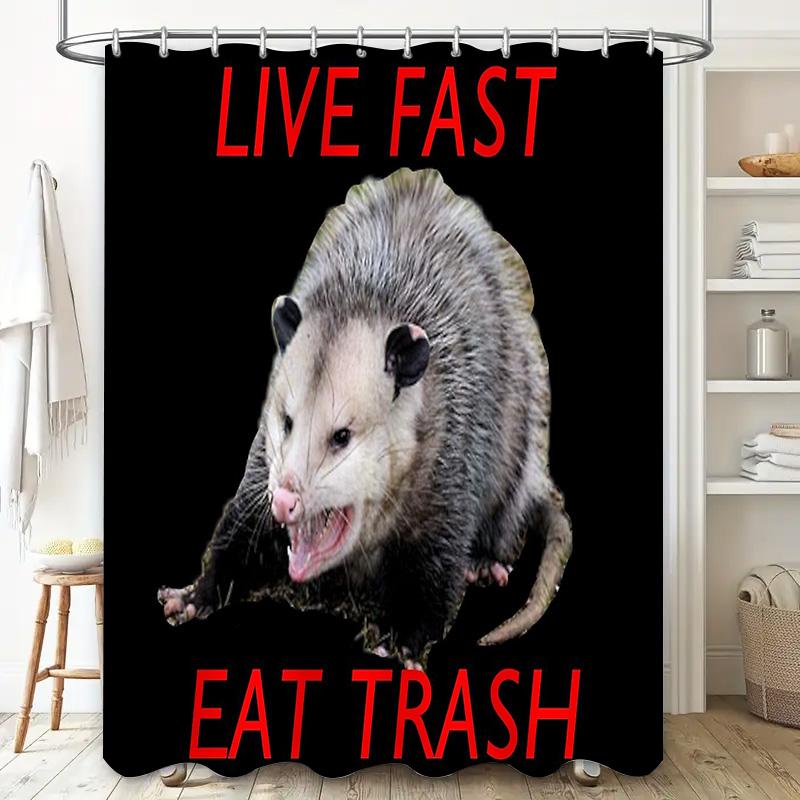 Funny Possum Shower Curtain Forest Animal Bath Decor Woodland Wildlife Nature Pattern Bathroom Set Waterproof Home Decor Gift