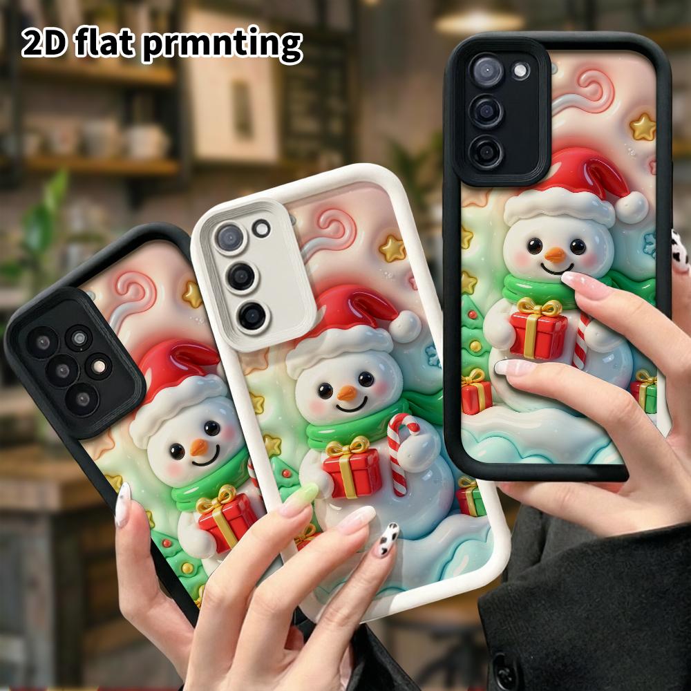Phone Case: 2D Flat, Suitable for Samsung Galaxy A34 A35 M05 M06 S20 S22 S21 FE Plus 5G Protective Cases, Christmas Snowman, Perfect Christmas and Hal