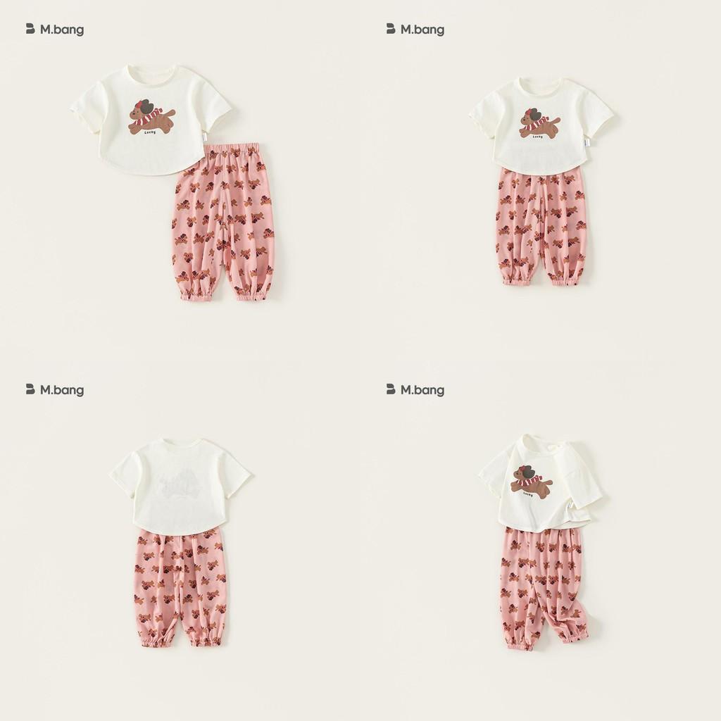 Sommerlicher Baumwoll-Cartoon-Print Zweiteiler für Mädchen im Alter von 3 bis 8 Jahren