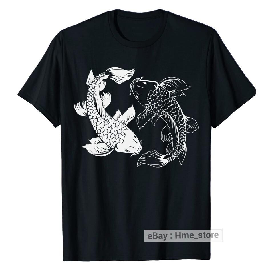 Yin And Yang Japanese Art Koi Fish T-Shirt Nishikigoi Carp Asian Japan Lover Tee XXXXL
