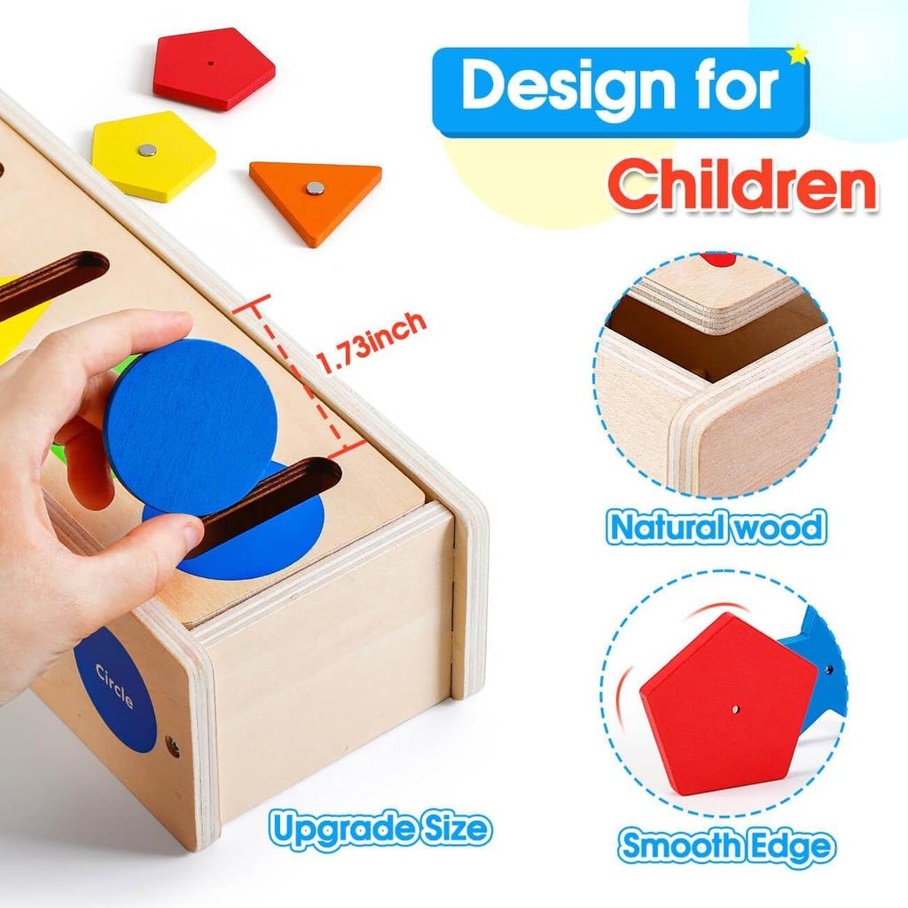 Toddler Montessori Toys Wooden Shape Color Sorting Toys Fine Motor Skill Fishing Game Activities Early Learning Educational Toys