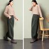 Autumn/Winter Corduroy Dad Wide Leg Pants Women's Autumn/Winter New Style Striped Velvet Loose Nine Cent Boots Pants