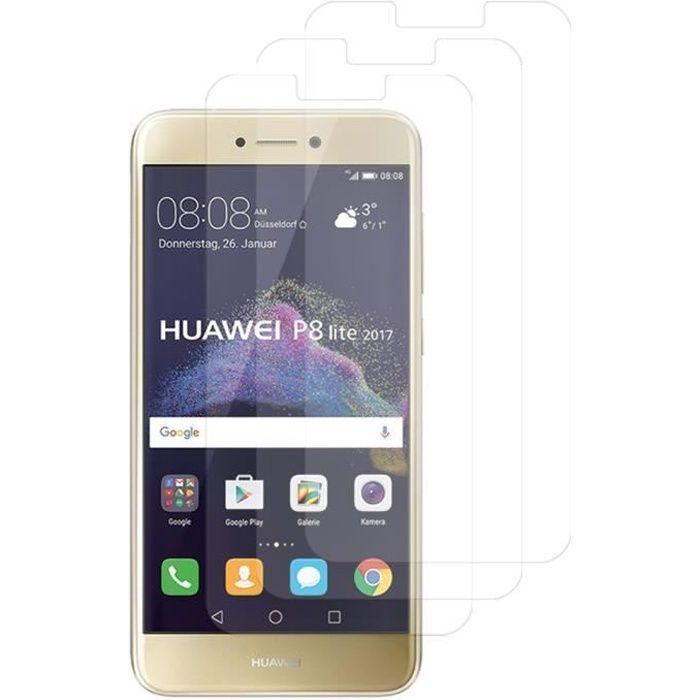 For Huawei P8 Lite (2017) 5.2 - P9 Lite (2017)- Honor 8 Lite : Lot - Pack of 3x Clear Transparent Screen Protectors