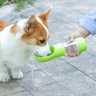 Pet Supplies 2-in-1 Pet Water Bottle Leakproof Portable Outdoor Dog Cup Plastic Puppy Water Dispenser Outdoor