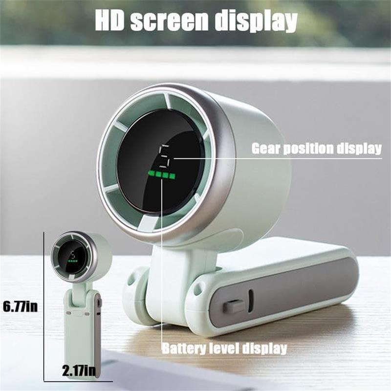 1Pc Portable Handheld Turbo Fan,Hand Folding High-Speed Turbine Fan