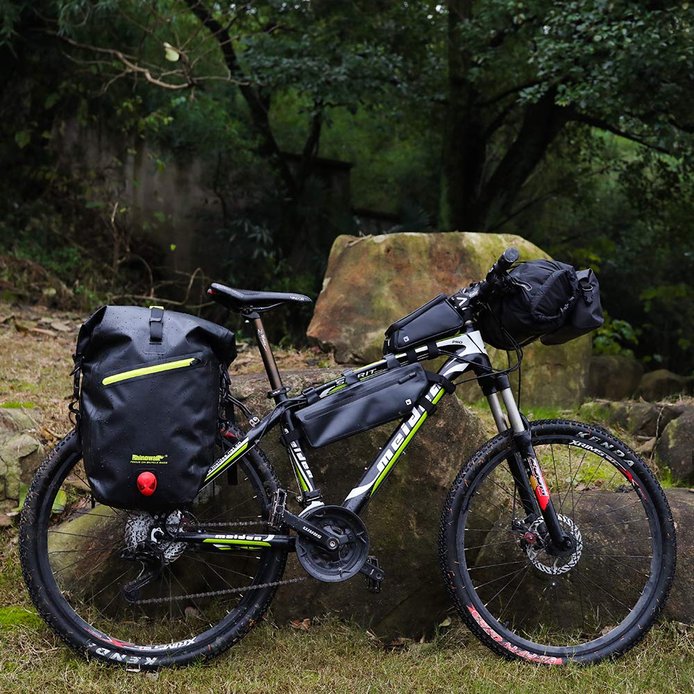 Rhinowalk Bicycle Pannier Bags, Rear Bags, Side Bags, Waterproof, Large Capacity, Lightweight, and Storage Capacity (Black)