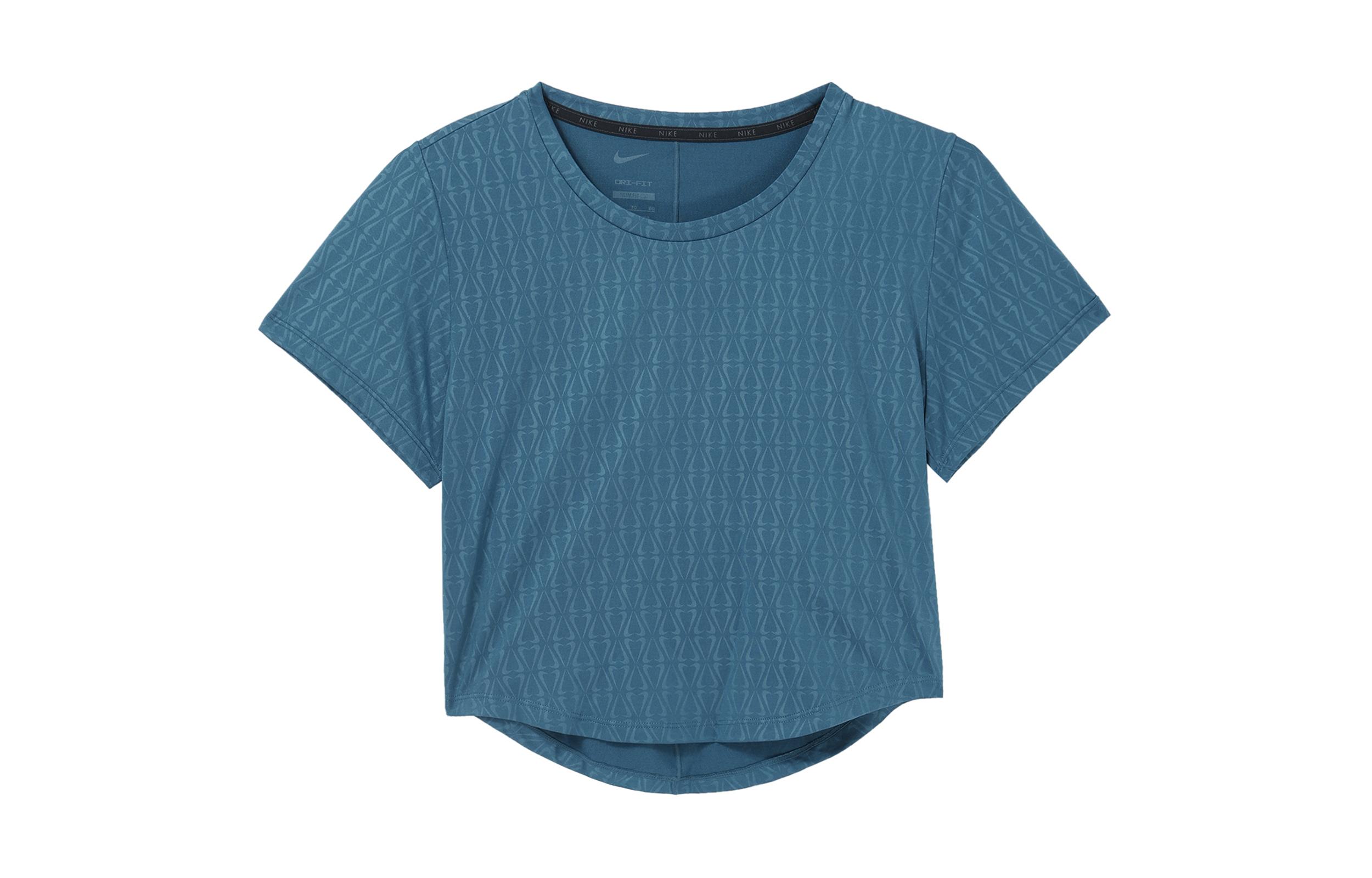 Nike Crop Tops Women s Blue Crew Neck Moderate DM7337-404 S
