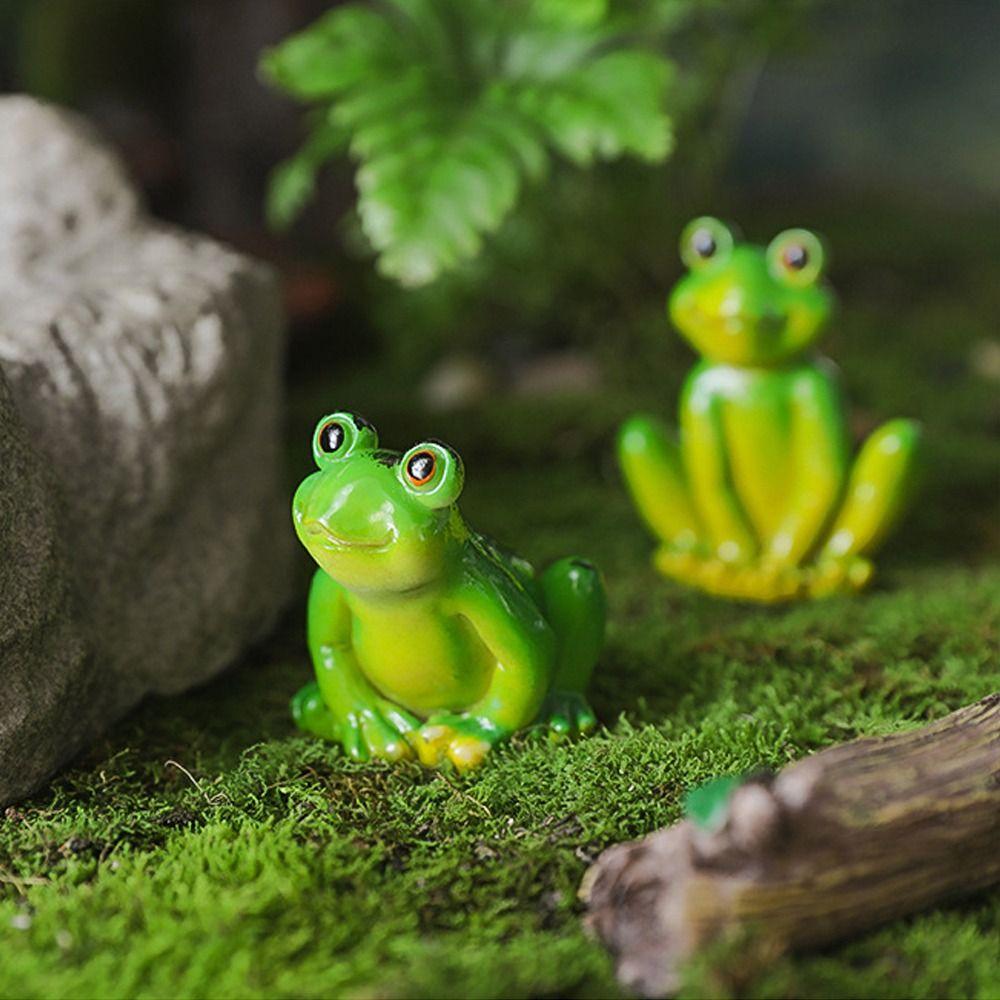 Mini Garden Frog Ornament Cartoon Micro Landscape Decoration Frog Figurines  Bonsai