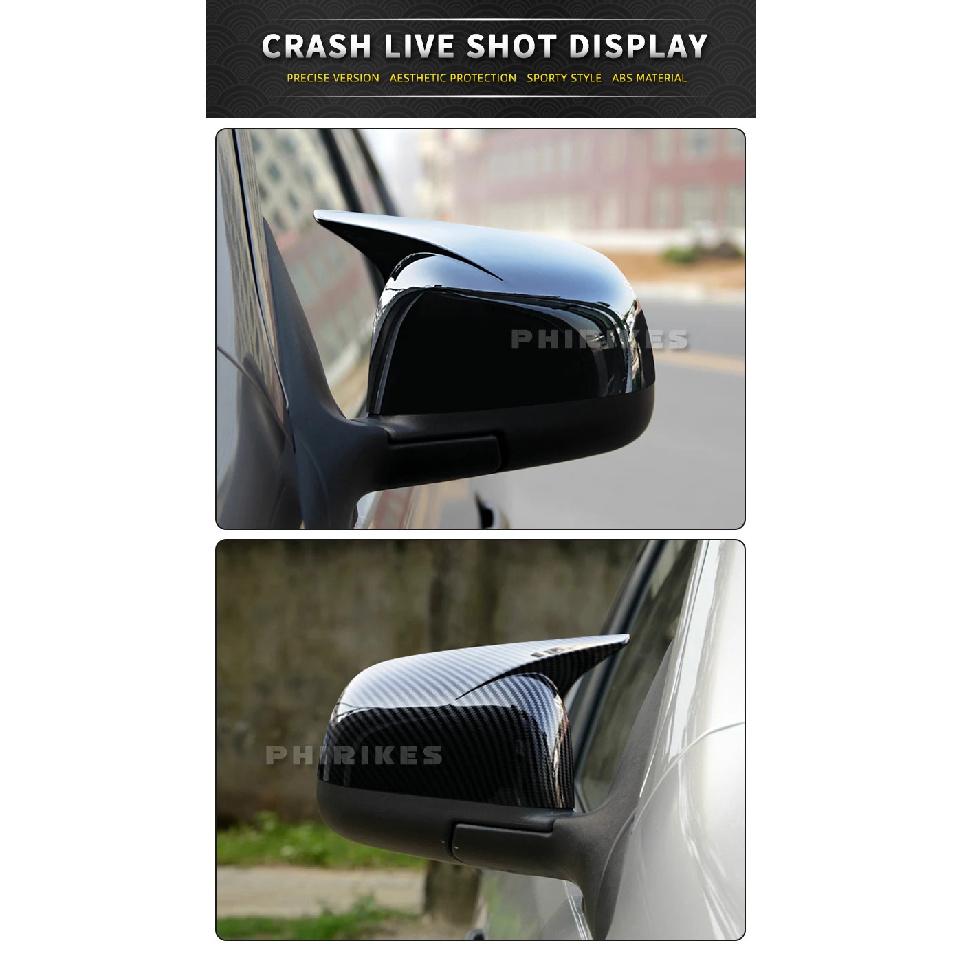 2pcs Rearview Mirror Caps Cover Glossy Black Sticking For Nissan Sunny 2010 2011 2012 2013 2014 2015 2016