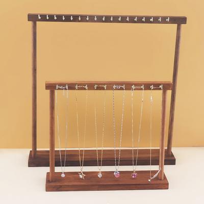 Jewelry Organizer Display Stand Solid Wood Necklace Hanging Countertop Rack For Chains Earrings Bracelets Showcase Storage Rack