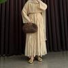 European and American Women's Clothing New Round Neck Long-sleeved Loose Top High Waist Irregular Wide Swing Long Skirt Set