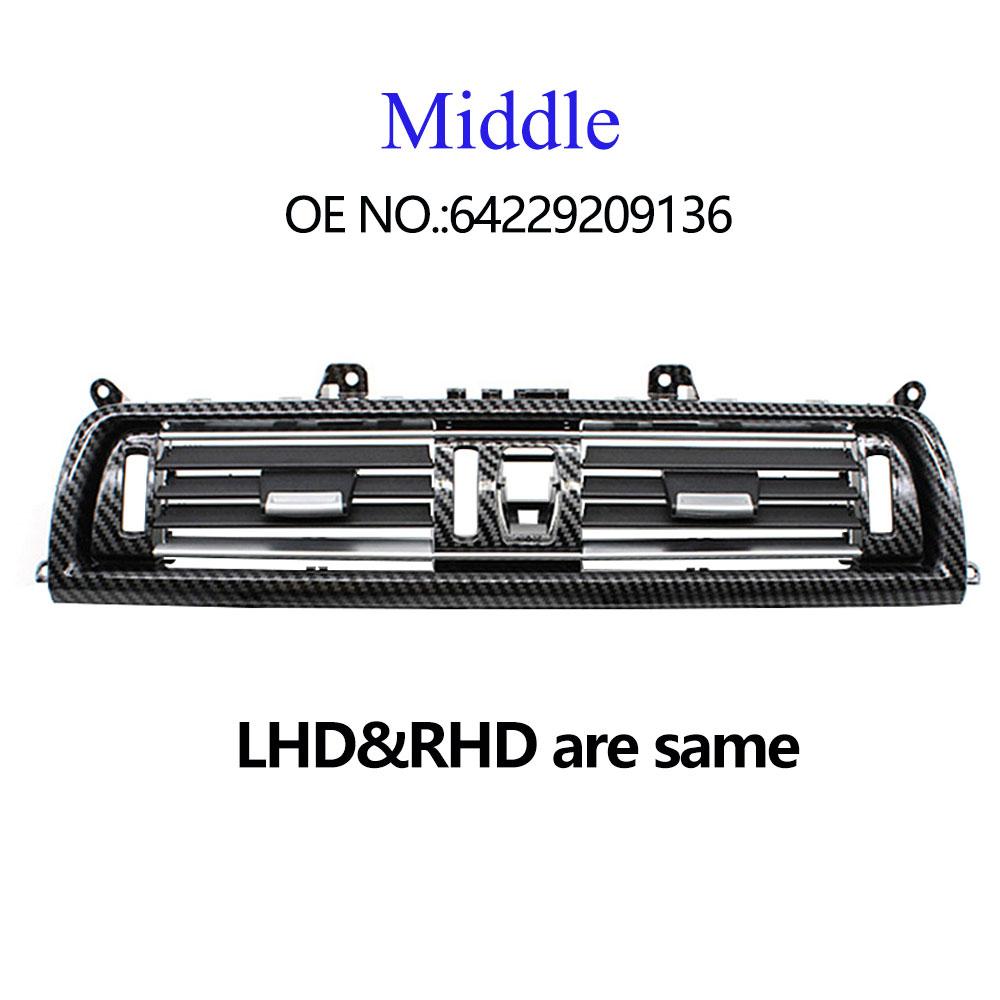 Carbon Fiber Front Rear Left Right Chromed AC Vent Grille Outlet Cover Panel For BMW 5 Series F10 F11 F18 520 525 528 530