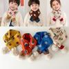 Flower Print Kids Winter Neckerchief Jacquard Pattern Toddlers Warm Scarf For Girls Boys Toddlers