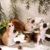 Realistic Foam Squirrel Hanging Ornament Christmas Tree Decor Woodland Animal Figurine with Faux Fur Tail Pine Cone Home Decor