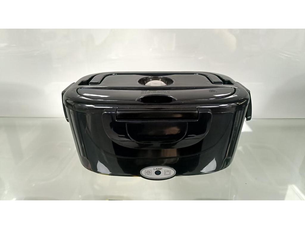 Portable 2-in-1 Electric Heating Lunch Box with Car Adapter, Stainless Steel & Plastic, Insulated for Home & Travel.