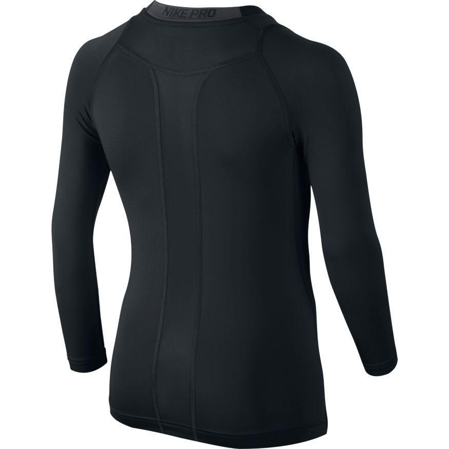 Nike Logo Print Casual Crew Neck Long Sleeve T-Shirt Kids Tops Black 726460-010