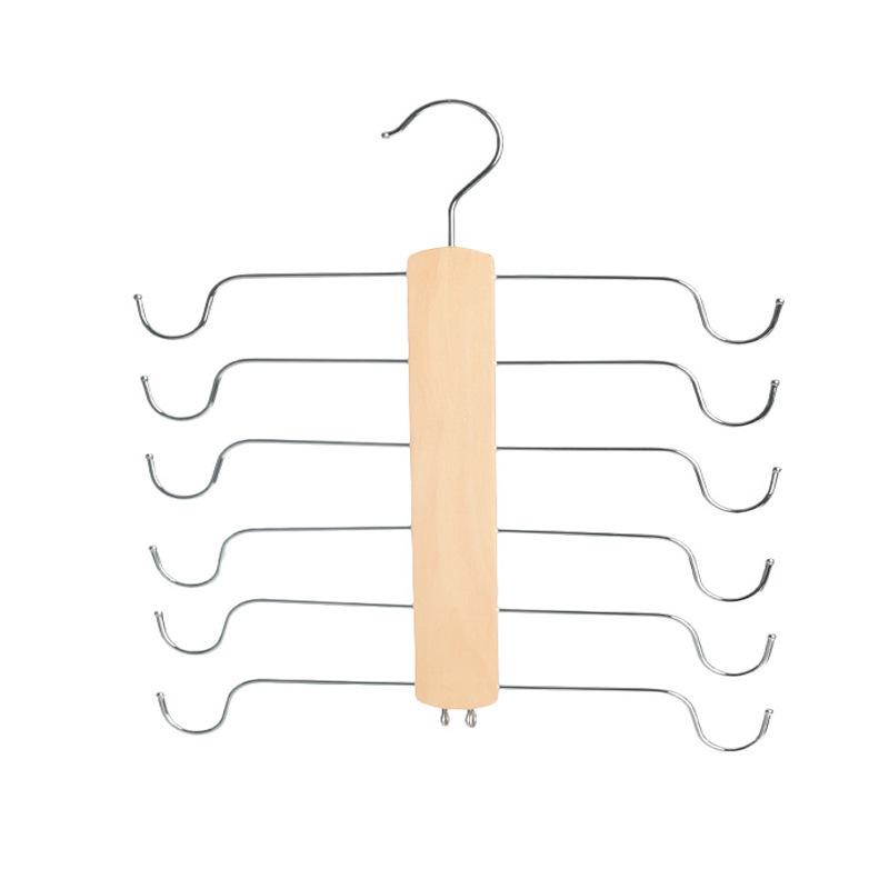 Solid Wood Multi-layer Underwear & Bra Storage Hanger - Multi-functional Camisole & Vest Organizer Hook.
