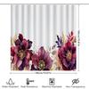 Luxury Bath Shower Curtain With Watercolor Floral Design For Bathroom Decoration White Background, Pink Gold Colors Size: 180X24