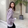Women's Korean Style Waffle Knit Hooded Jacket (Spring/Autumn) - Slimming, Loose Fit, Plus Velvet, Zipper Cardigan Top