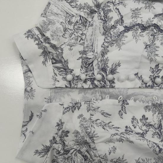 Women's Fall Floral Mini Dress Long Sleeve Button Down A-line Swing Dress Stand Collar Short Dress with Belt